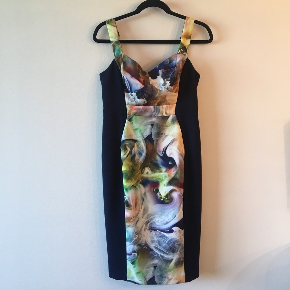 Black Halo "Sadie" Color block Sheath Dress